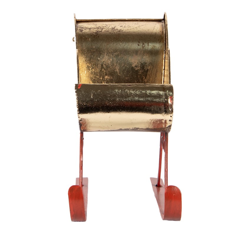 Clayre & Eef 6Y5843 Decoratie Beeld Slee 37x15x28 Cm Wit Metaal