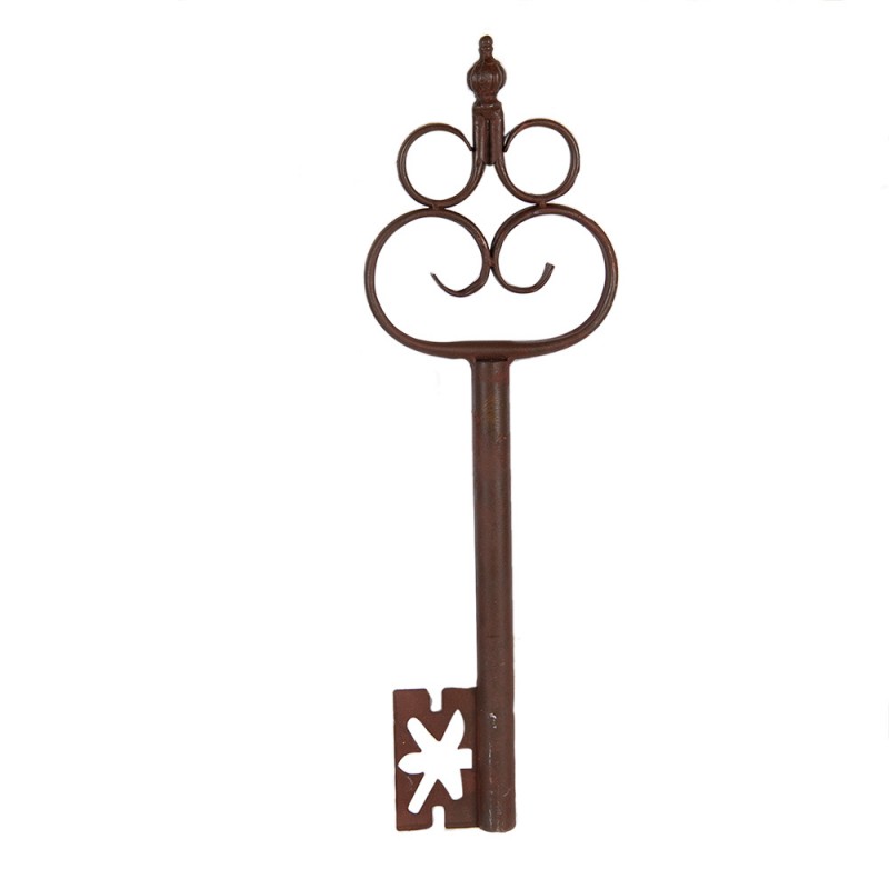 Clayre & Eef 6Y5851 Decoratie Sleutel 17x3x54 Cm Bruin Metaal