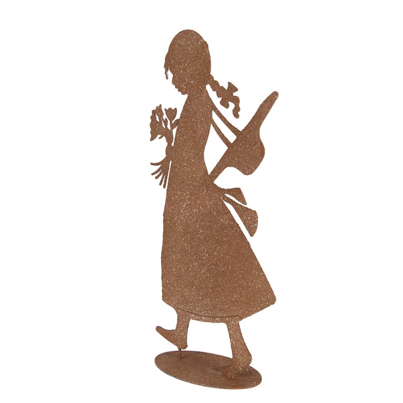 Clayre & Eef 6Y5958 Decoratie Beeld Kind 21x10x43 Cm Bruin Metaal