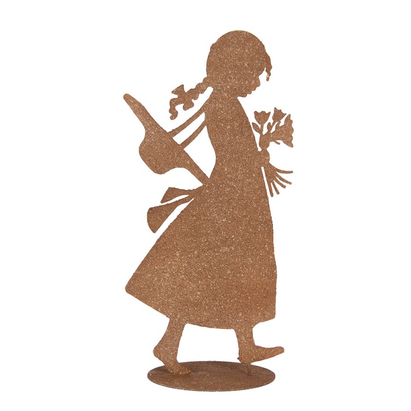 Clayre & Eef 6Y5958 Decoratie Beeld Kind 21x10x43 Cm Bruin Metaal