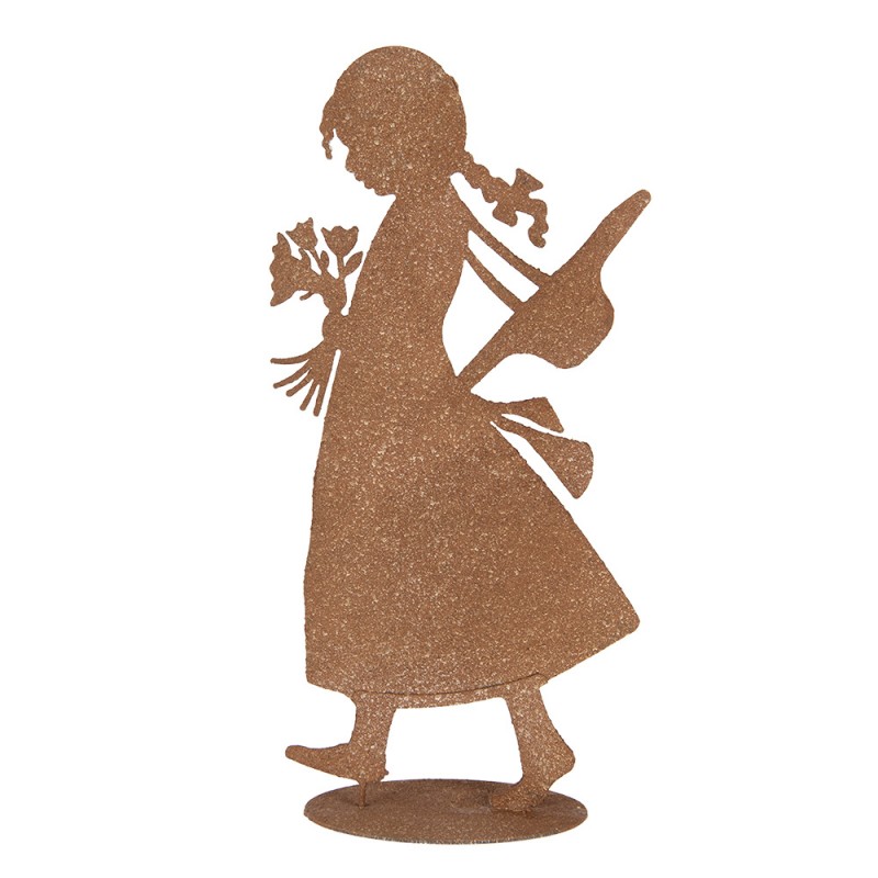 clayre & eef 6Y5958 Decoratie Beeld Kind 21x10x43 cm Bruin Metaal