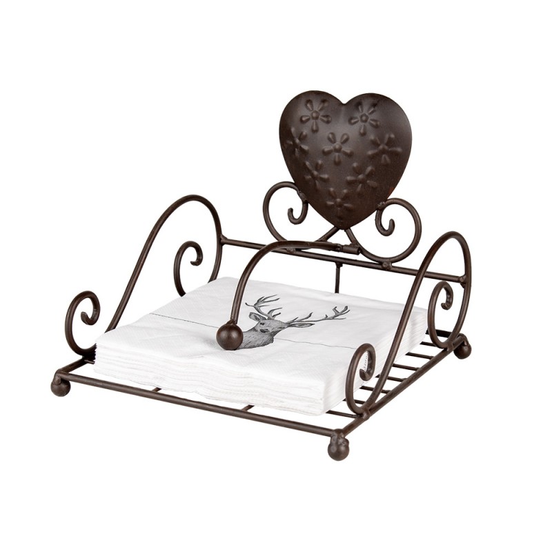 Clayre & Eef 73089 Servetten Papier Set Van 20 33x33 Cm Wit Papier Hert