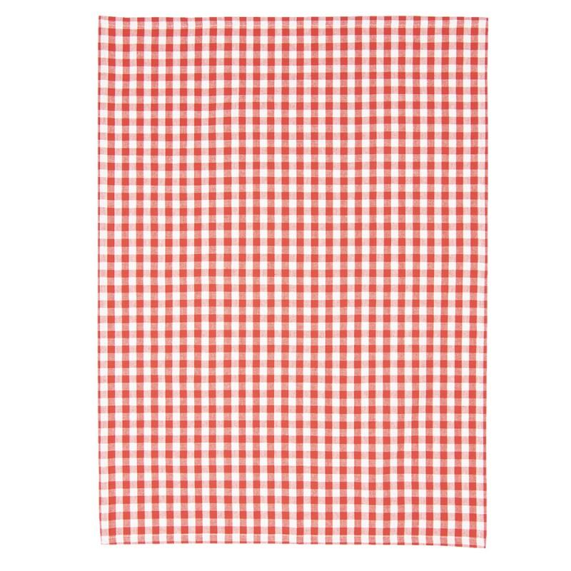 Clayre & Eef APY42-1 Theedoek 50x70 Cm Rood Wit Katoen Ruit Keukenhanddoek