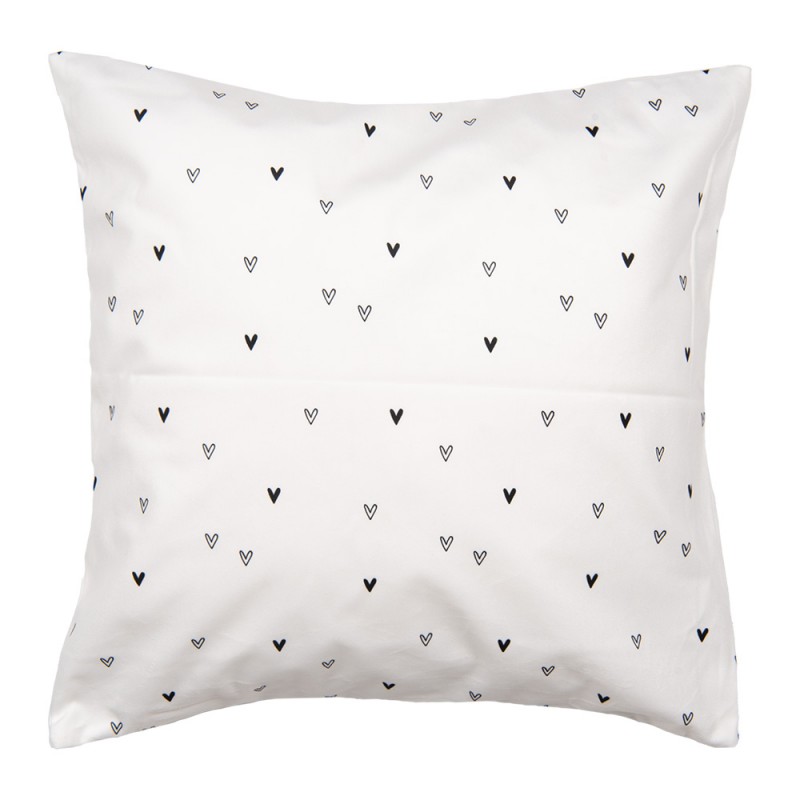 Clayre & Eef BHS21 Kussenhoes 45x45 Cm Wit Polyester Hart Vierkant