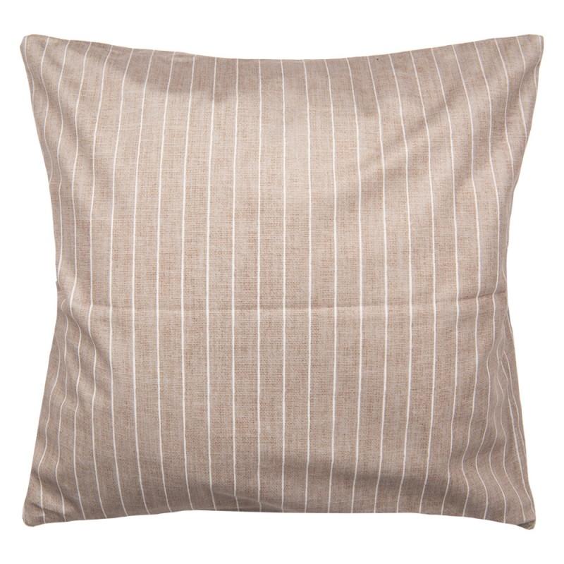 Clayre & Eef BHS22 Kussenhoes 45x45 Cm Bruin Polyester Hart Vierkant