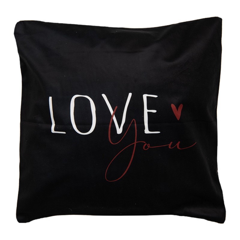 Clayre & Eef BHS24-2 Kussenhoes 45x45 Cm Zwart Wit Polyester