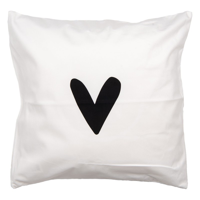 Clayre & Eef BHS24-3 Kussenhoes 45x45 Cm Wit Polyester Hart