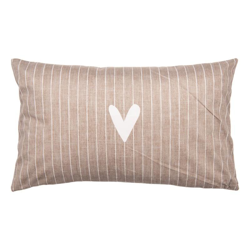 clayre & eef BHS36-2 Kussenhoes 30x50 cm Bruin Polyester Hart Rechthoek