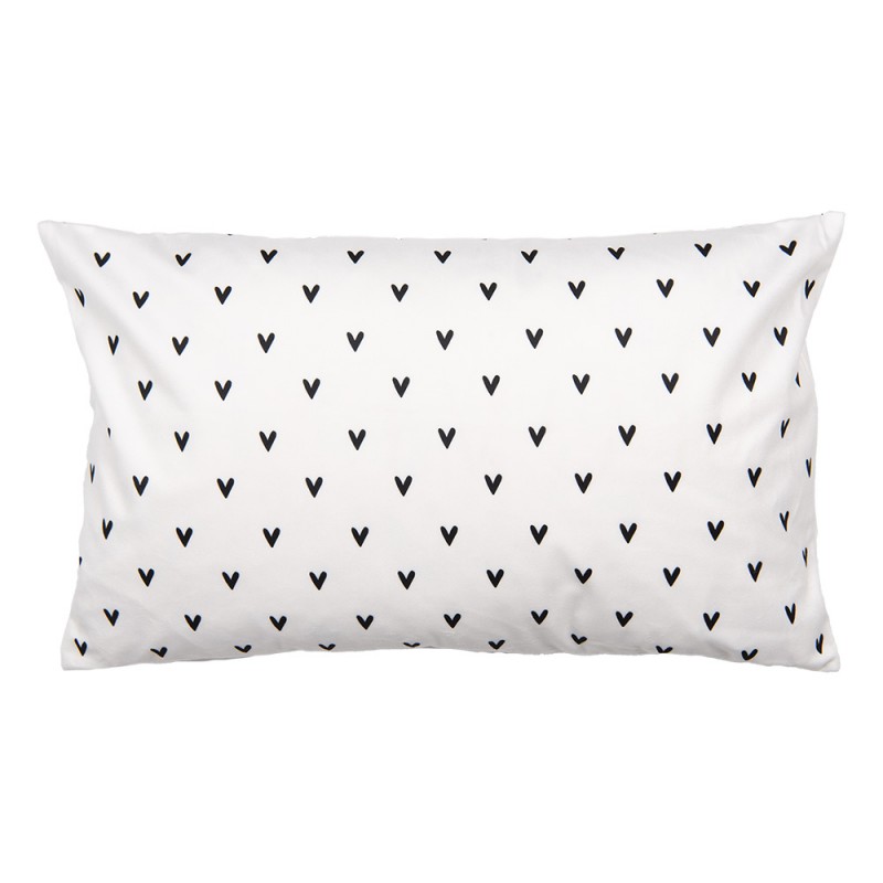 Clayre & Eef BHS36-5 Kussenhoes 30x50 Cm Wit Polyester Hart Rechthoek