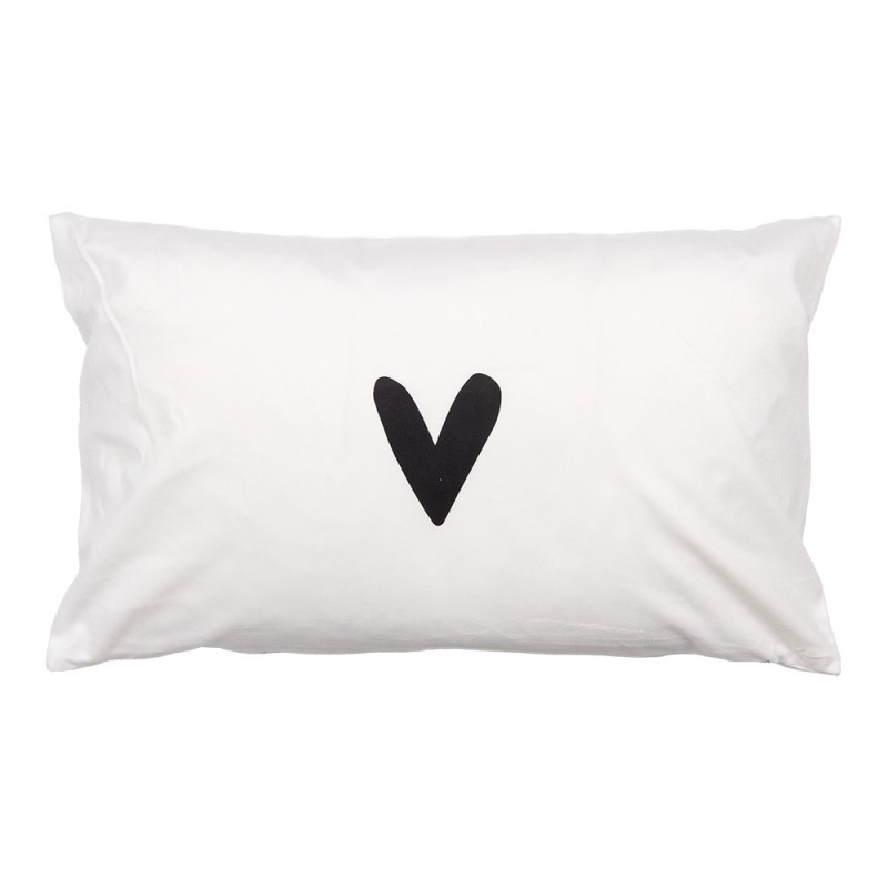 Clayre & Eef BHS36-5 Kussenhoes 30x50 Cm Wit Polyester Hart Rechthoek