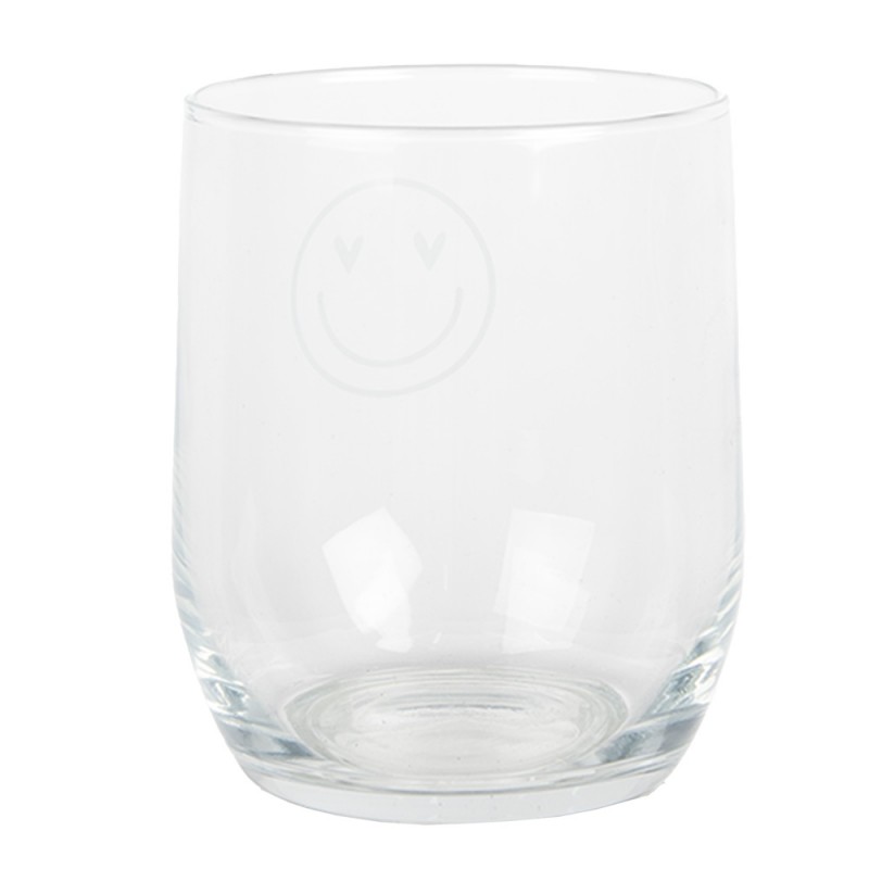 Clayre & Eef BHSGL0006 Waterglas 300 Ml Transparant Glas Smile Drinkbeker