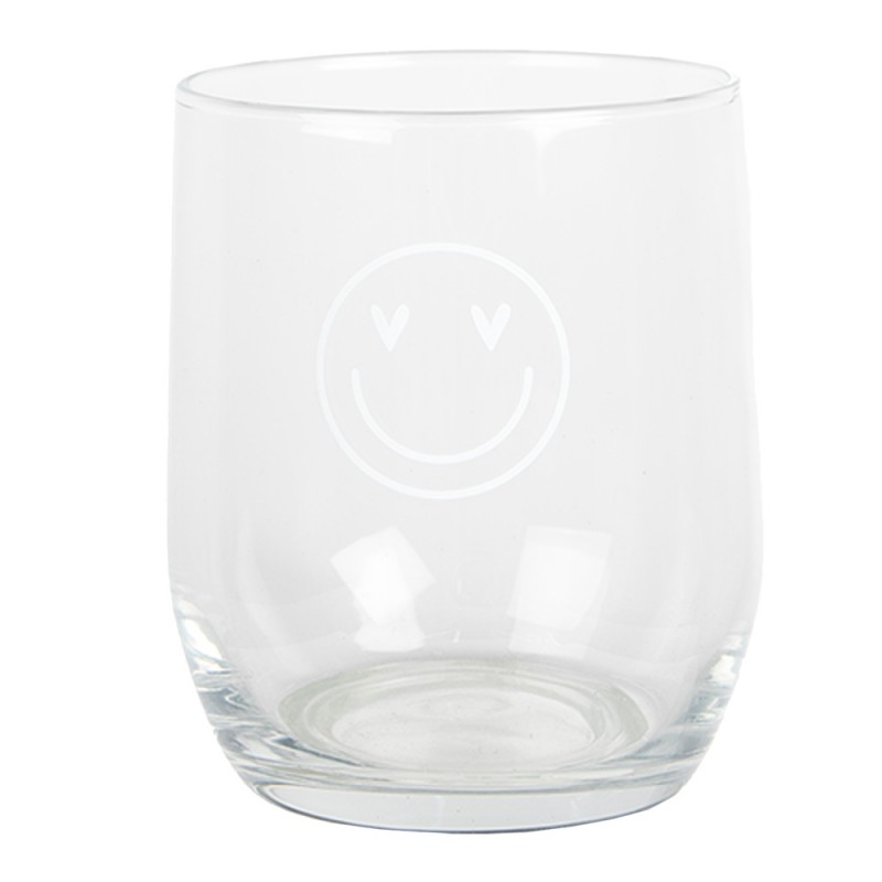 Clayre & Eef BHSGL0006 Waterglas 300 Ml Transparant Glas Smile Drinkbeker