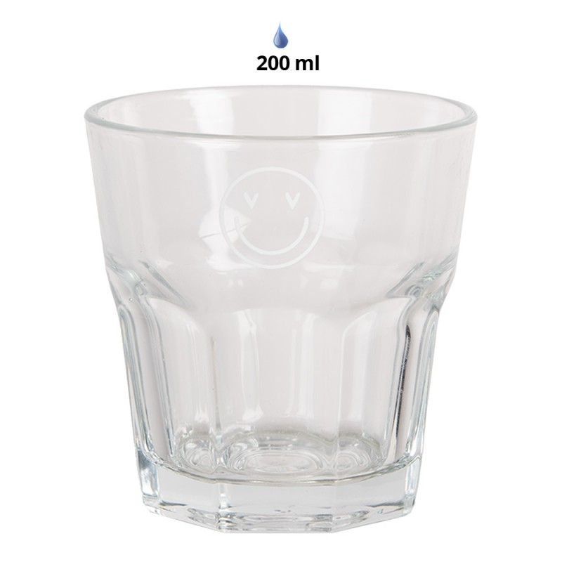 Clayre & Eef BHSGL0010 Waterglas 200 Ml Transparant Glas Smile Drinkbeker