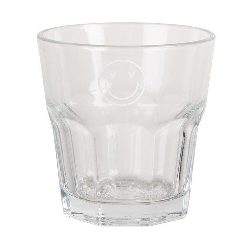 Clayre & Eef BHSGL0010 Waterglas 200 Ml Transparant Glas Smile Drinkbeker