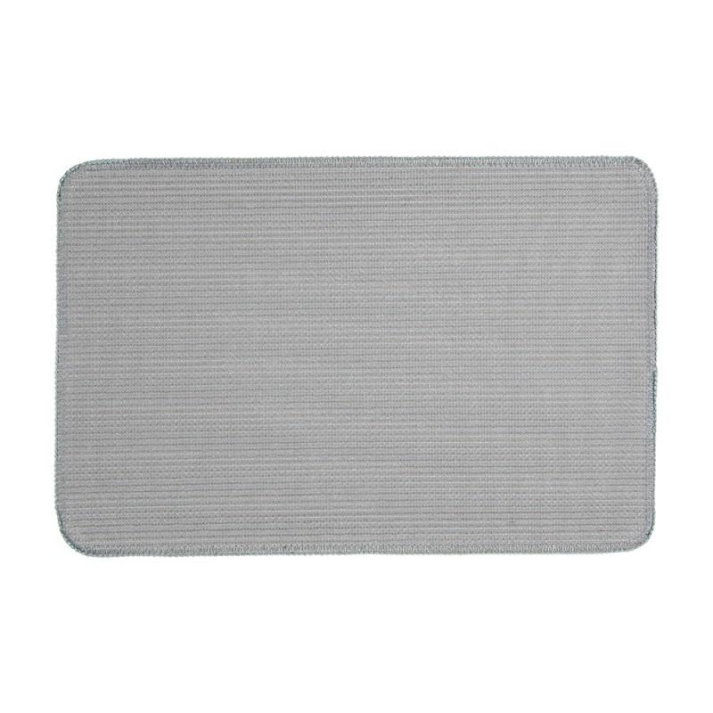 Clayre & Eef BM0007BL Badmat 58x38x1 Cm Blauw Polyester Hart Rechthoek