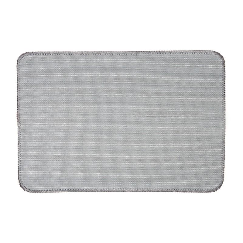 Clayre & Eef BM0009G Badmat 58x38x1 Cm Grijs Polyester Ster Rechthoek