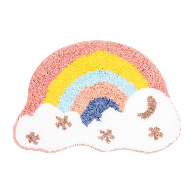 clayre & eef BM0016 Badmat 60x40x1 cm Meerkleurig Polyester Regenboog