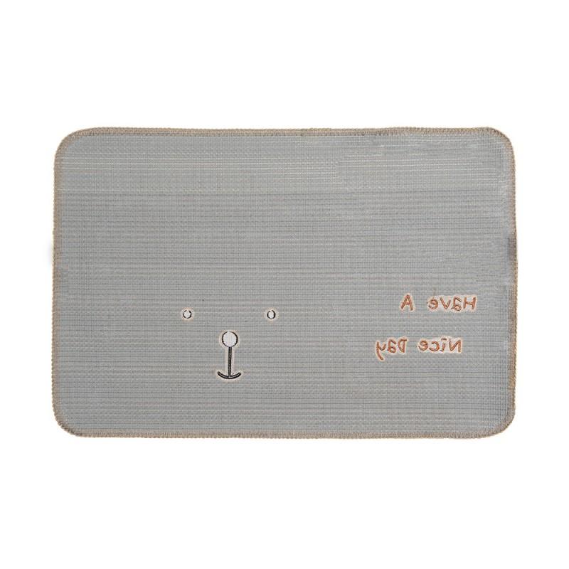 Clayre & Eef BM0018 Badmat 58x38x1 Cm Beige Bruin Polyester Beer