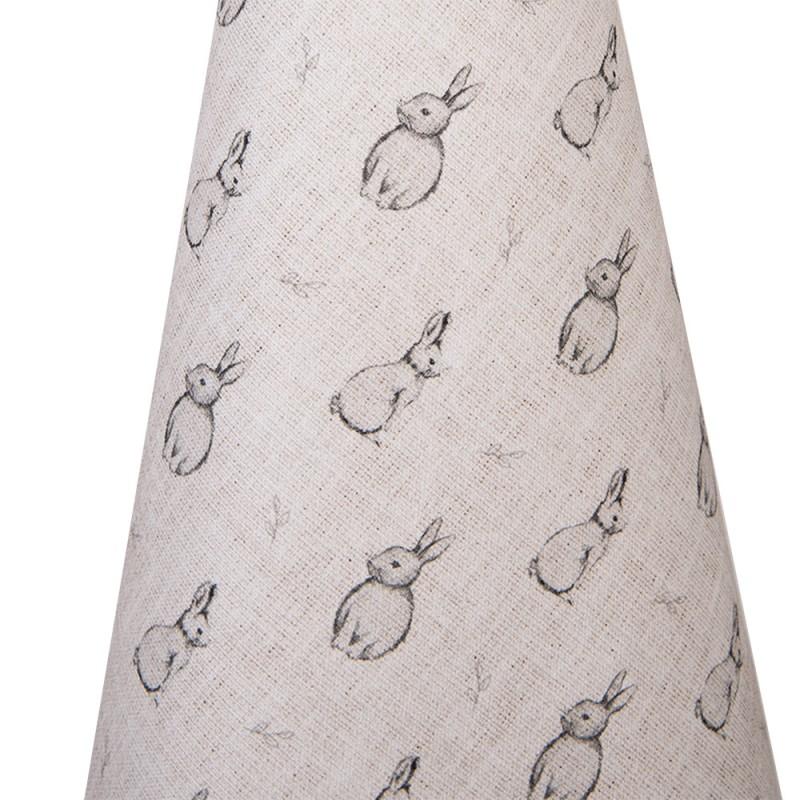 Clayre & Eef BNS42-1 Theedoek 50x70 Cm Beige Grijs Katoen Konijn