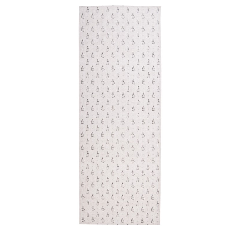 Clayre & Eef BNS64 Tafelloper 50x140 Cm Beige Grijs Katoen Konijn
