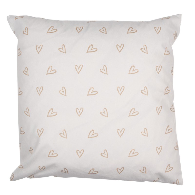 Clayre & Eef BSLC22 Kussenhoes 45x45 Cm Wit Polyester Konijnen Sierkussenhoes