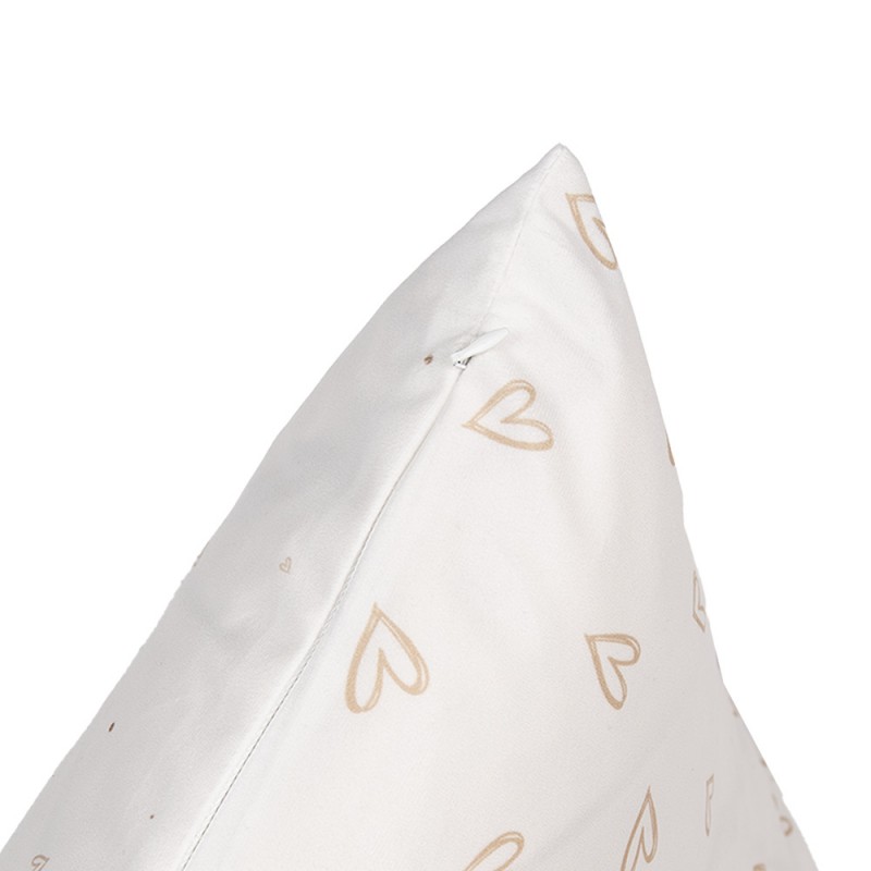 Clayre & Eef BSLC22 Kussenhoes 45x45 Cm Wit Polyester Konijnen Sierkussenhoes