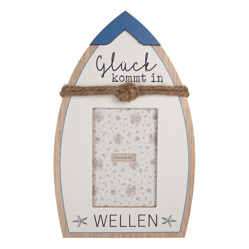 Clayre & Eef 2F1225 Fotolijst 10x15 Cm Wit MDF Boot