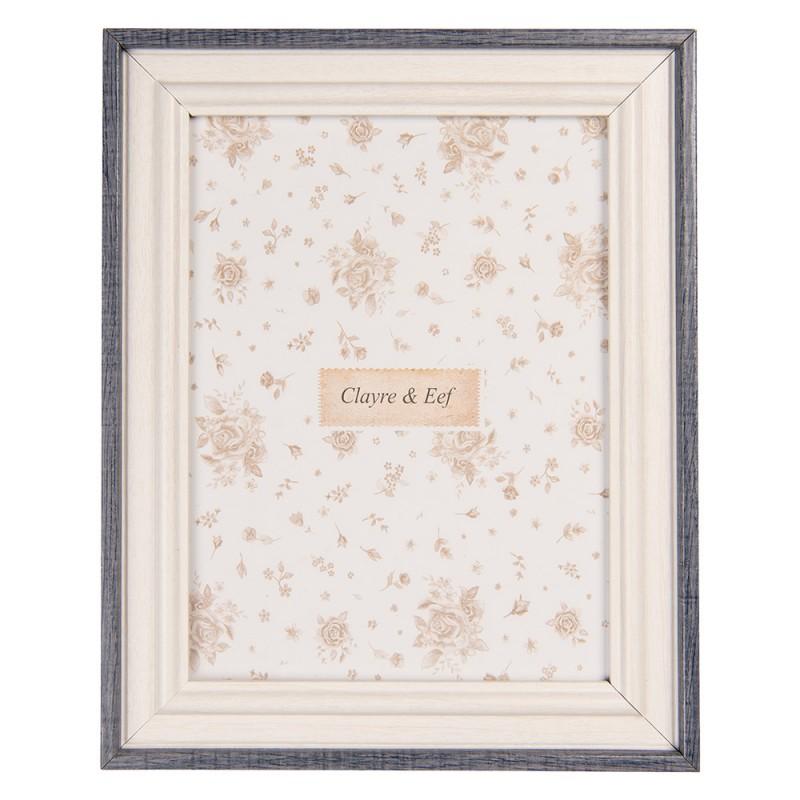 Clayre & Eef 2F1226S Fotolijst 10x15 Cm Wit MDF