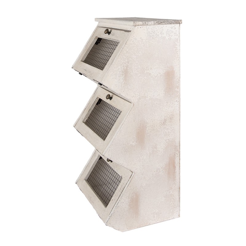 Clayre & Eef 5H0732 Wandkast 33x25x61 Cm Wit Hout