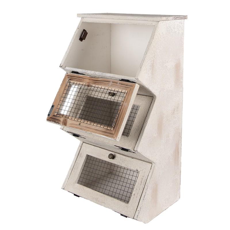 Clayre & Eef 5H0732 Wandkast 33x25x61 Cm Wit Hout