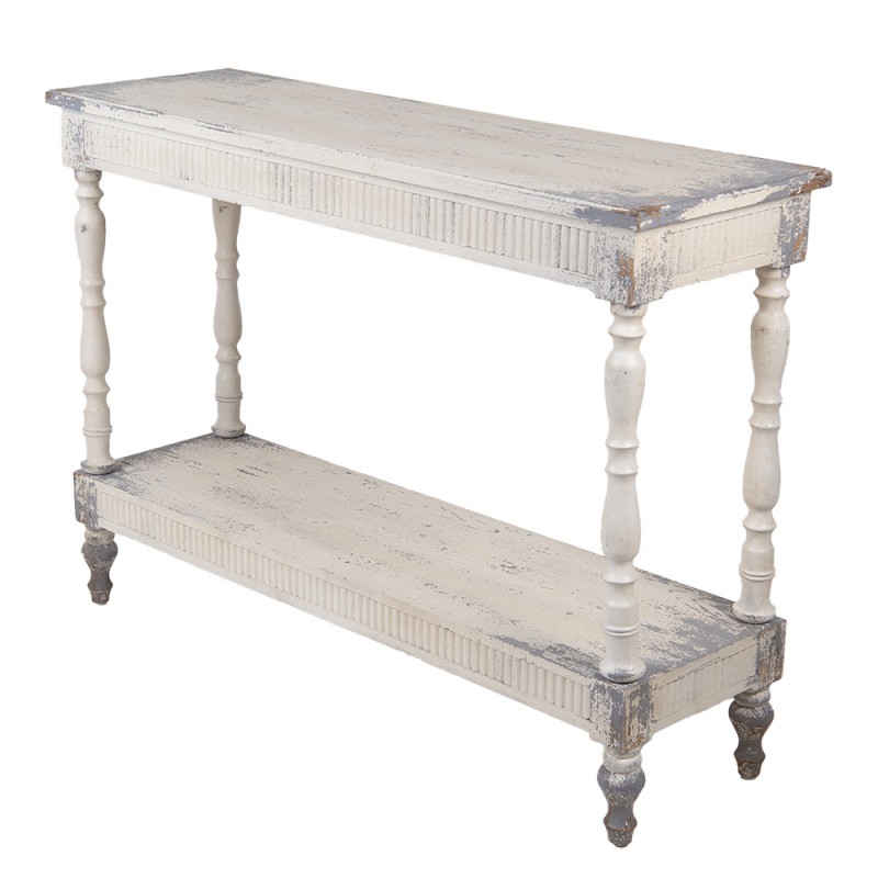 Clayre & Eef 5H0734 Sidetable 110x35x78 Cm Wit Hout