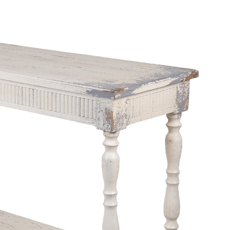Clayre & Eef 5H0734 Sidetable 110x35x78 Cm Wit Hout