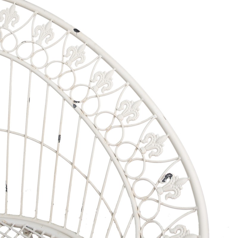 Clayre & Eef 5Y1199 Tuinstoel 82x50x90 Cm Wit Metaal