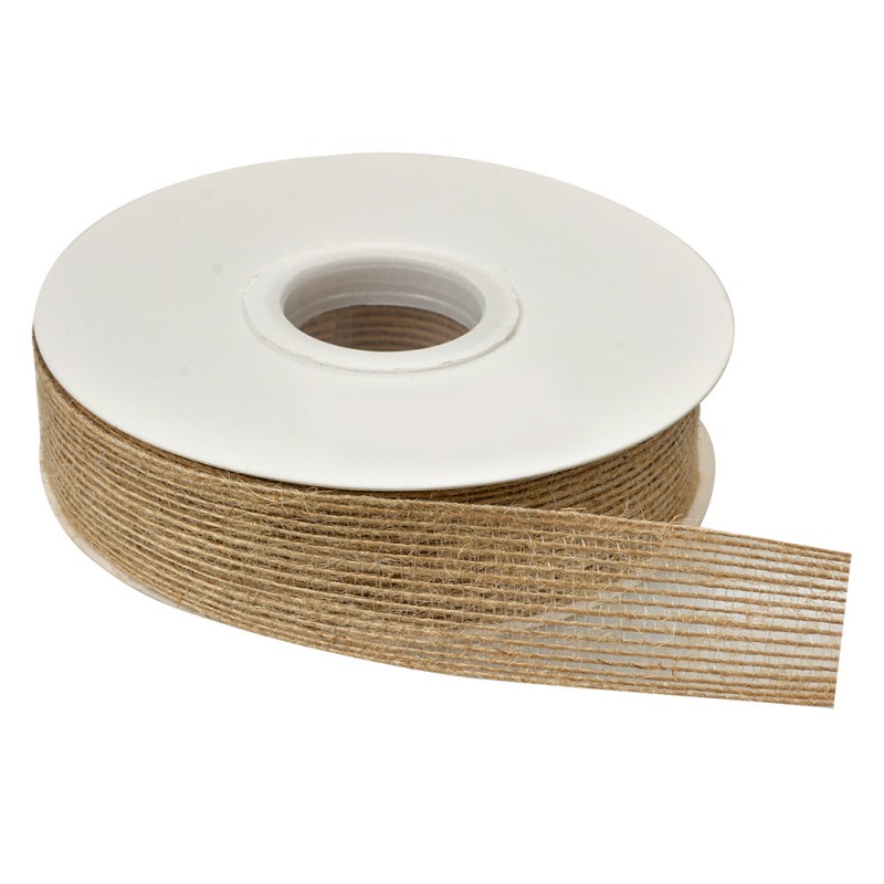 clayre & eef 66210 Decoratie Lint 15 m Bruin Jute