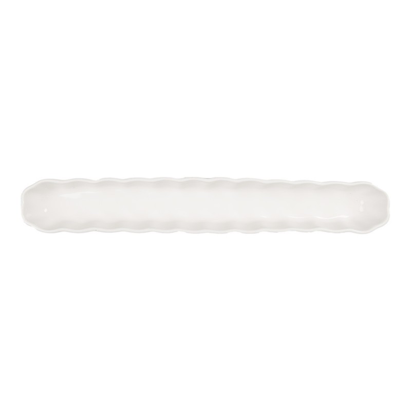 Clayre & Eef 6CE2047 Schaal 26x4x3 Cm Wit Keramiek