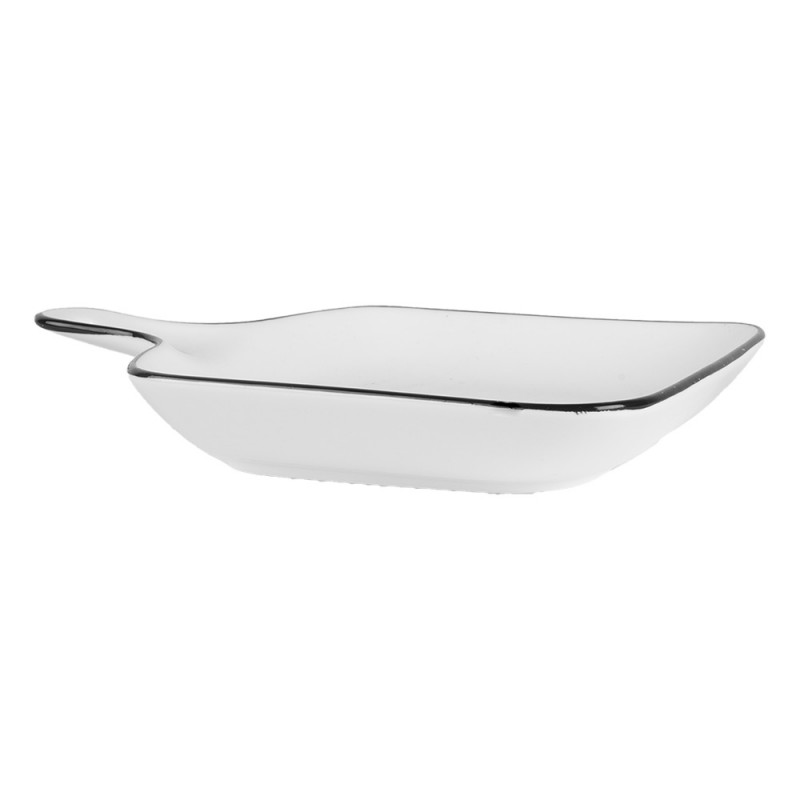 Clayre & Eef 6CE2168 Schaal 23x17 Cm Wit Keramiek