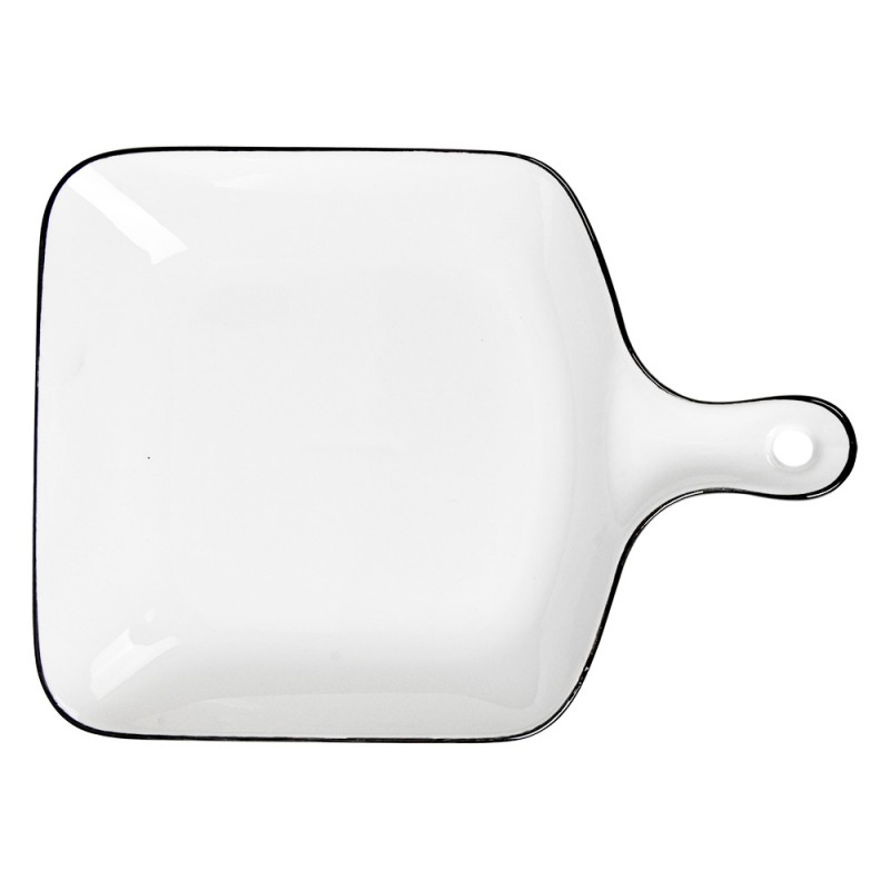 Clayre & Eef 6CE2168 Schaal 23x17 Cm Wit Keramiek