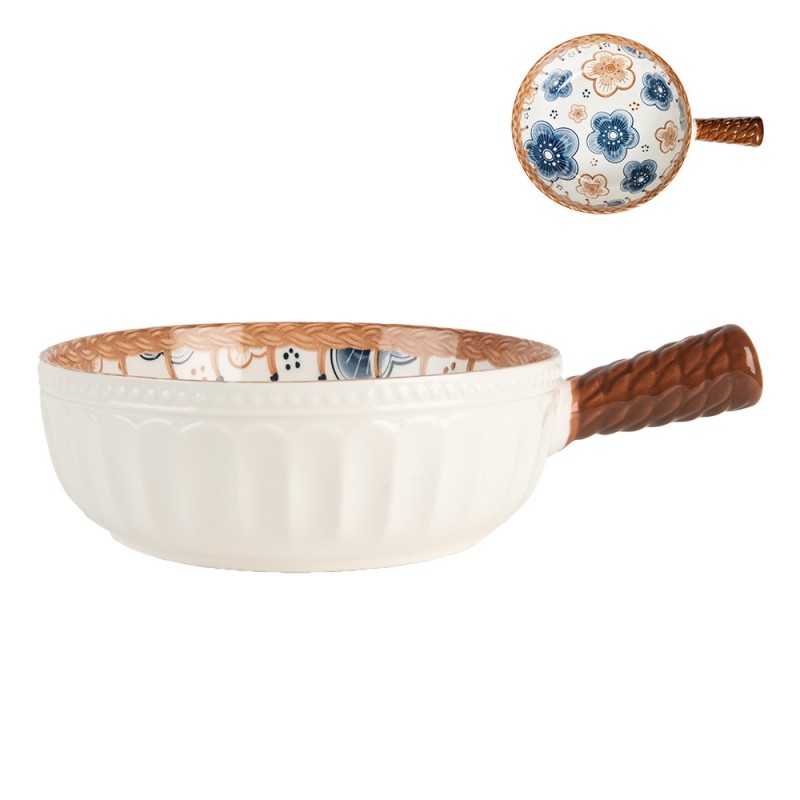 clayre & eef 6CE2171 Schaal 500 ml Wit Keramiek