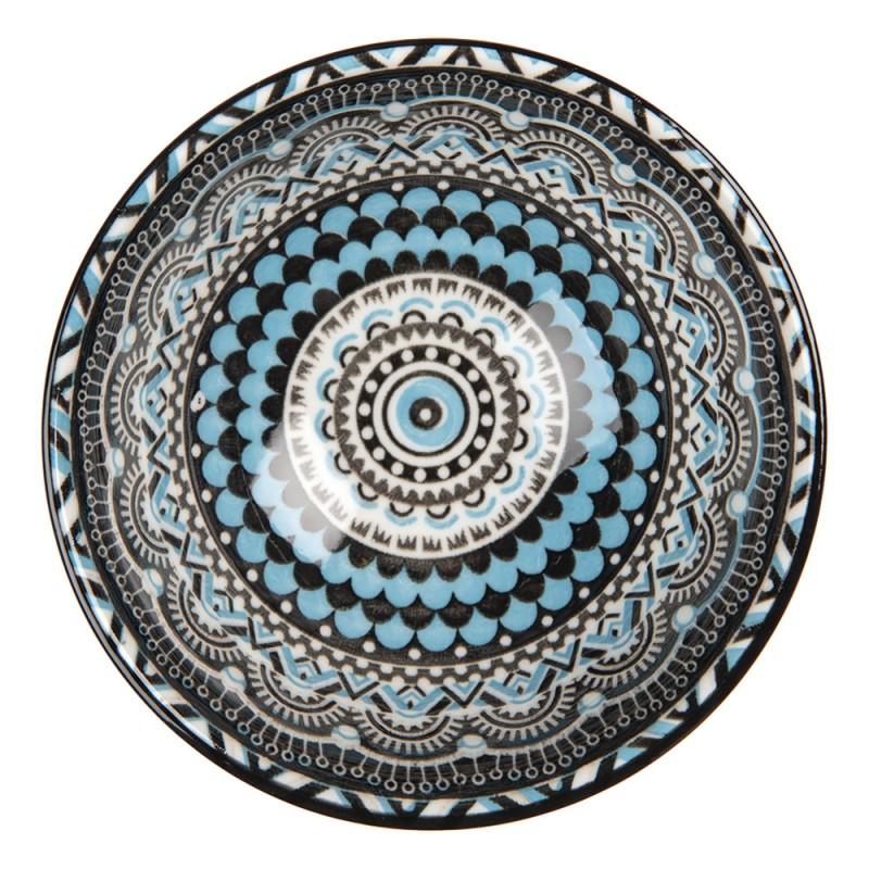 Clayre & Eef 6CEBO0074 Kom 125 Ml Wit Zwart Keramiek