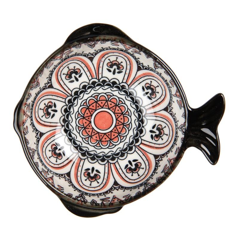 Clayre & Eef 6CEBO0076 Kom 200 Ml Wit Zwart Keramiek