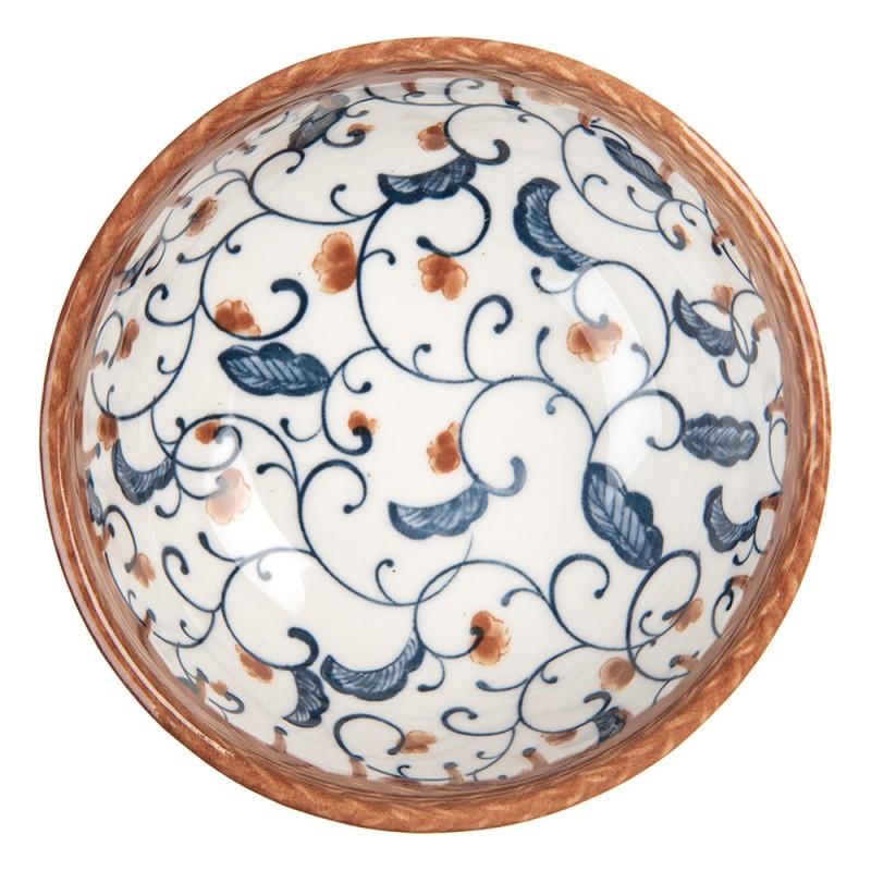 Clayre & Eef 6CEBO0087 Kom 100 Ml Wit Bruin Keramiek