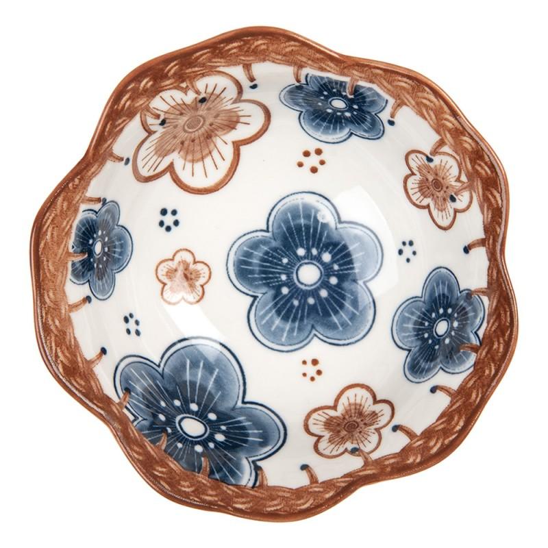 Clayre & Eef 6CEBO0088 Kom 100 Ml Wit Bruin Keramiek