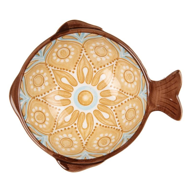 Clayre & Eef 6CEBO0182 Kom 100 Ml Wit Geel Keramiek