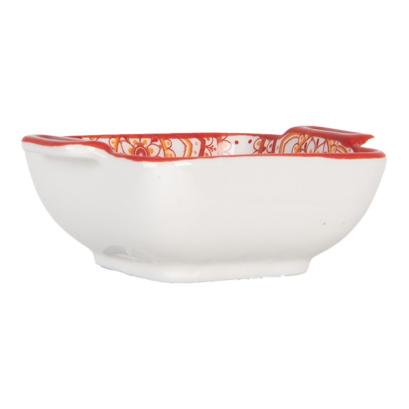 Clayre & Eef 6CEBO0186 Kom 75 Ml Wit Rood Keramiek