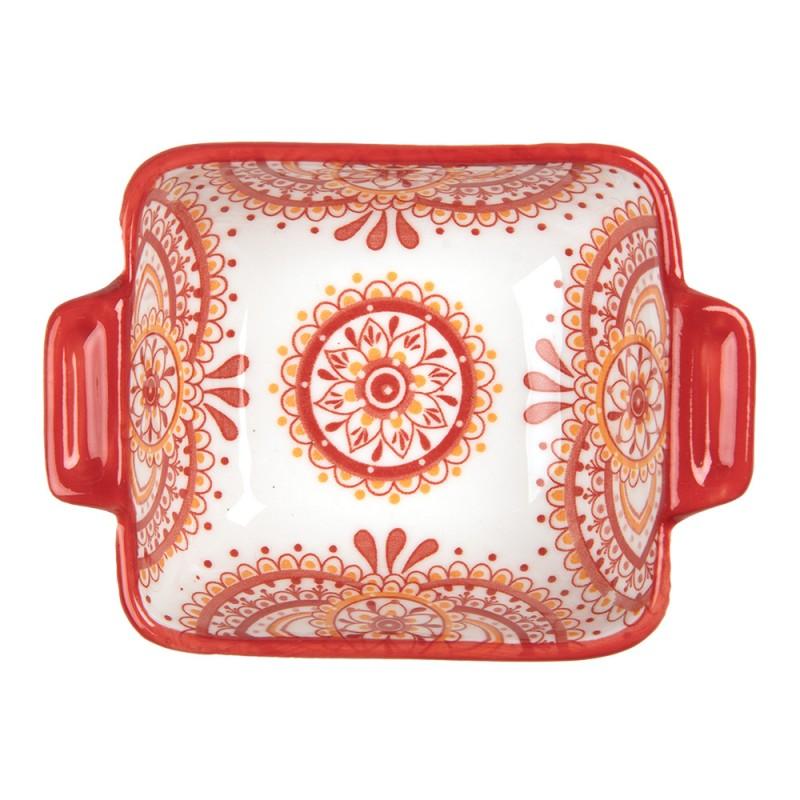 Clayre & Eef 6CEBO0186 Kom 75 Ml Wit Rood Keramiek