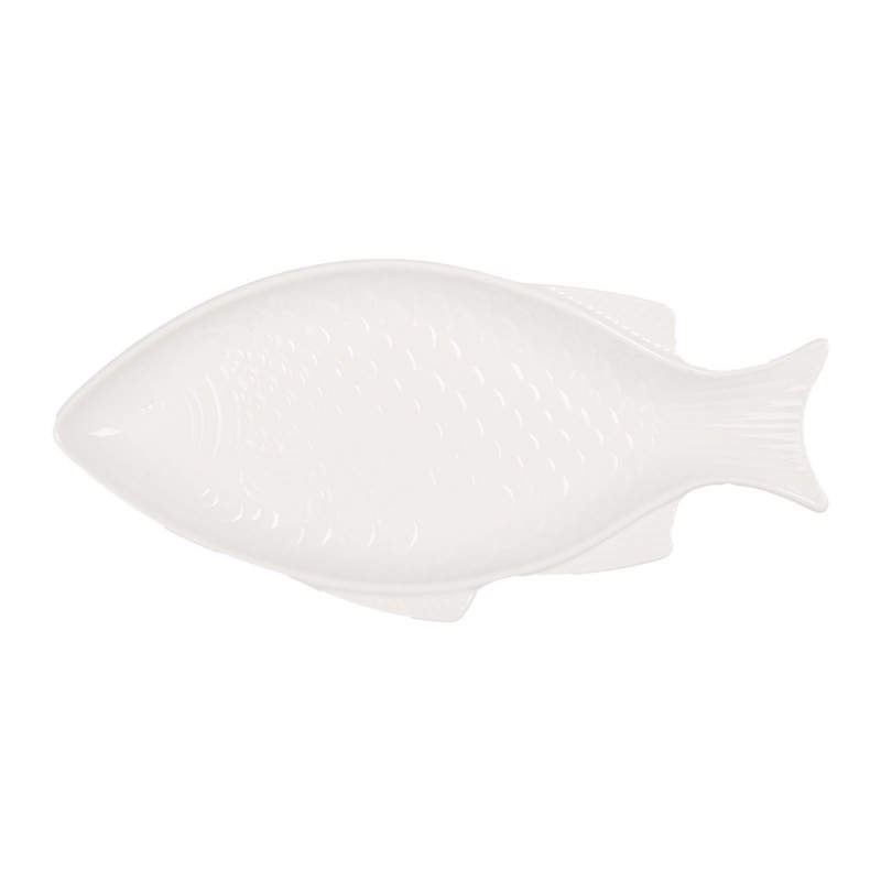 clayre & eef 6CEBO0197M Kom Vis 150 ml Wit Keramiek