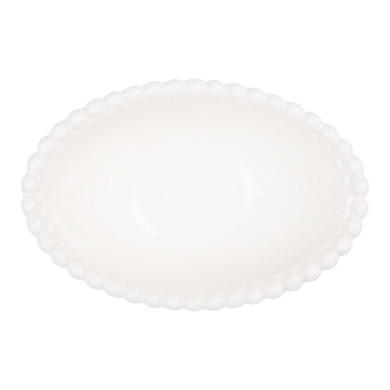 Clayre & Eef 6CEBO0204 Kom 75 Ml Wit Keramiek Ovaal