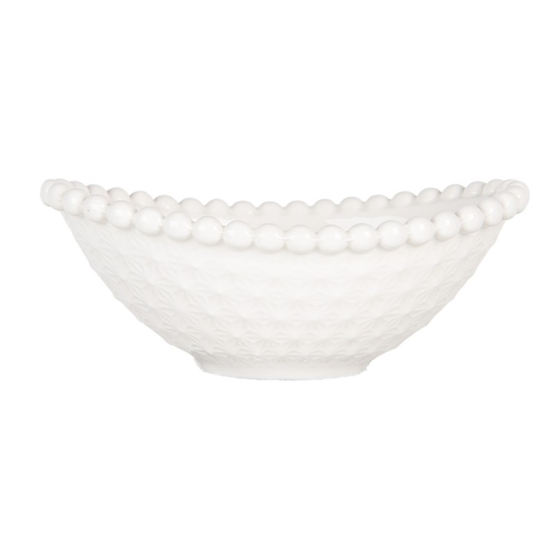 clayre & eef 6CEBO0204 Kom 75 ml Wit Keramiek Ovaal