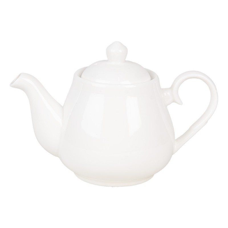 Clayre & Eef 6CETE0144 Theepot 800 Ml Wit Keramiek