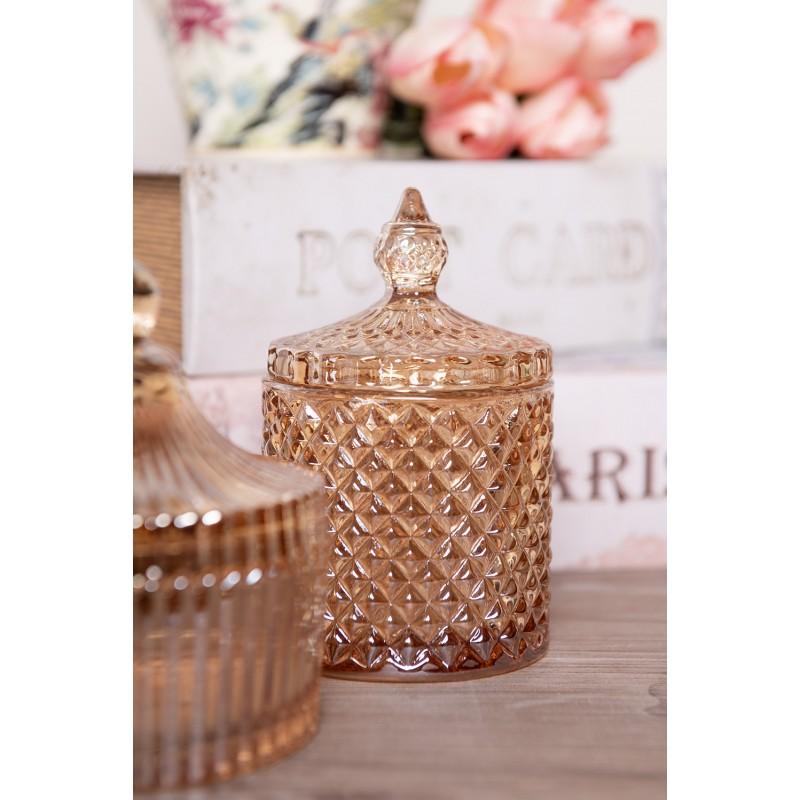 Clayre & Eef 6GL4723 Voorraadpot Ø 9x14 Cm Geel Glas